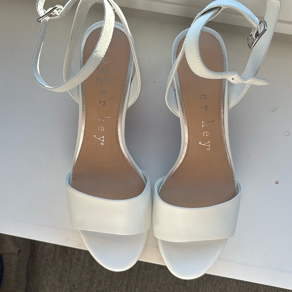 Copper Key White Sandals